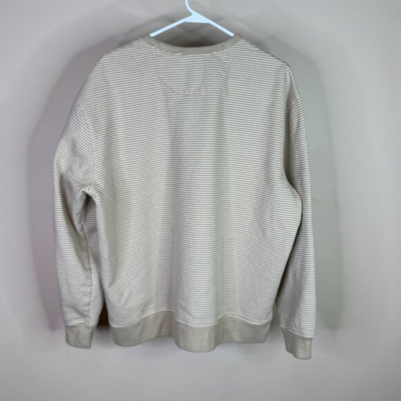 JACHS New York XXL Crew Neck Sweatshirt Tan White Stripes - Picture 4 of 4